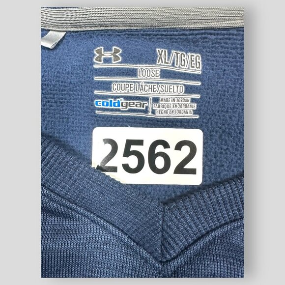 Under Armour Cold Gear V-neck Pullover dark Blue Mens XL - Picture 3 of 4